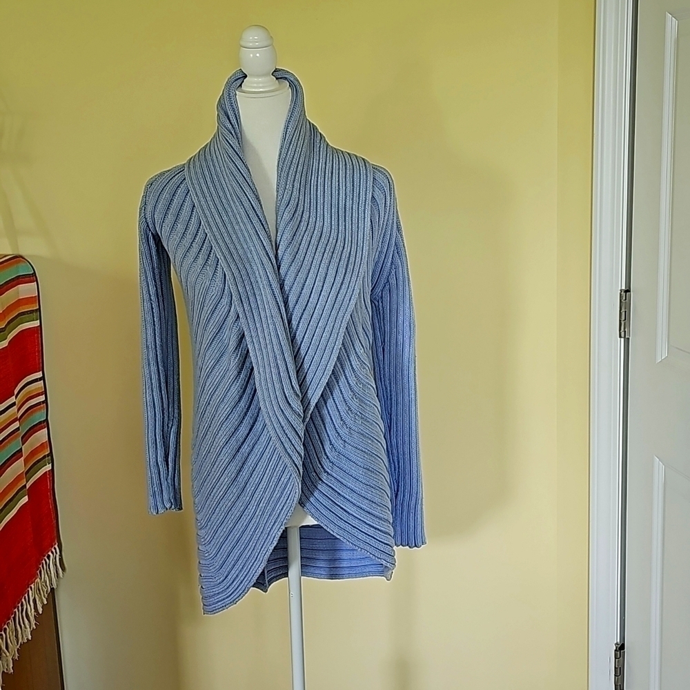 Powder blue hand knit sweater